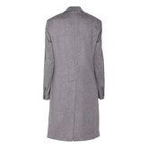 Womens Grey Double Breasted Wool Coat